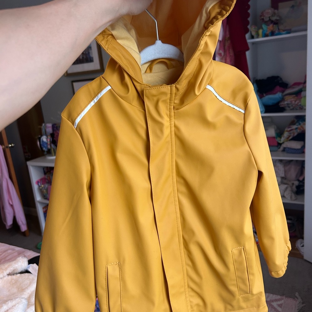 Cat & Jack Yellow Kids Hooded Raincoat